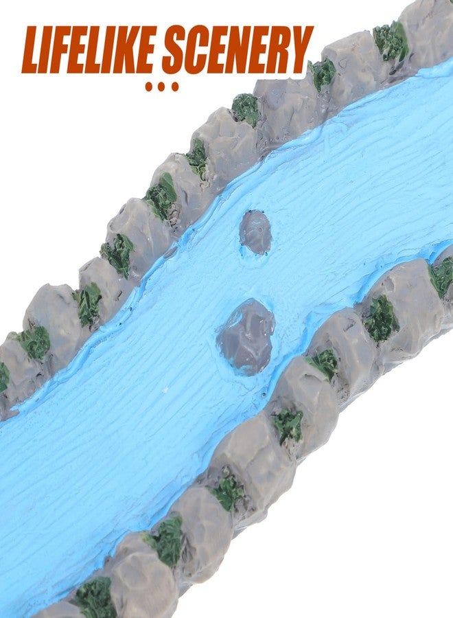 ORFOFE Miniature Garden Accessories Resin Water Feature Stream for Dollhouse Landscape Decor Therapeutic Sand Tray for Relaxation and Model Train Scenery Home Office - Image 4